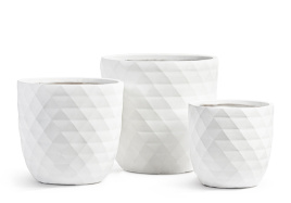 Кашпо TREEZ ERGO - Diamond - Чаша-конус - Белый камень