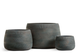 Кашпо TREEZ ERGO - Graphics - Низкая чаша - Окись с медной патиной