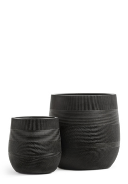 Кашпо TREEZ ERGO - Graphics - Округлая чаша - Чёрный графит