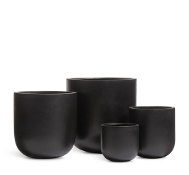 Кашпо TREEZ ERGO - Hard Rock - Цилиндрическая Чаша - Антрацит