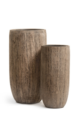 Кашпо TREEZ Effectory - Wood - Высокий округлый конус - Светлый дуб