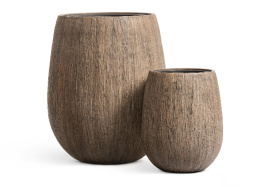 Кашпо TREEZ Effectory - Wood - Округлая чаша - Светлый дуб