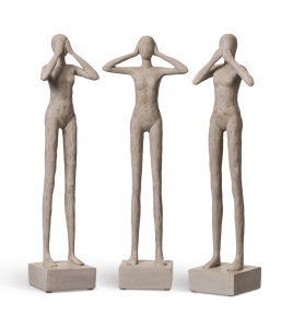 Скульптура TREEZ Effectory - Philosopher's Stone - Триптих "Недеяние зла" - Белый песок