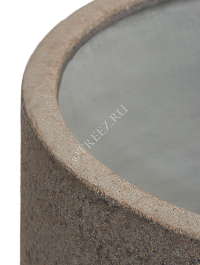 Кашпо TREEZ ERGO - Hard Rock - Цилиндрическая Чаша - Песок серый беж фото