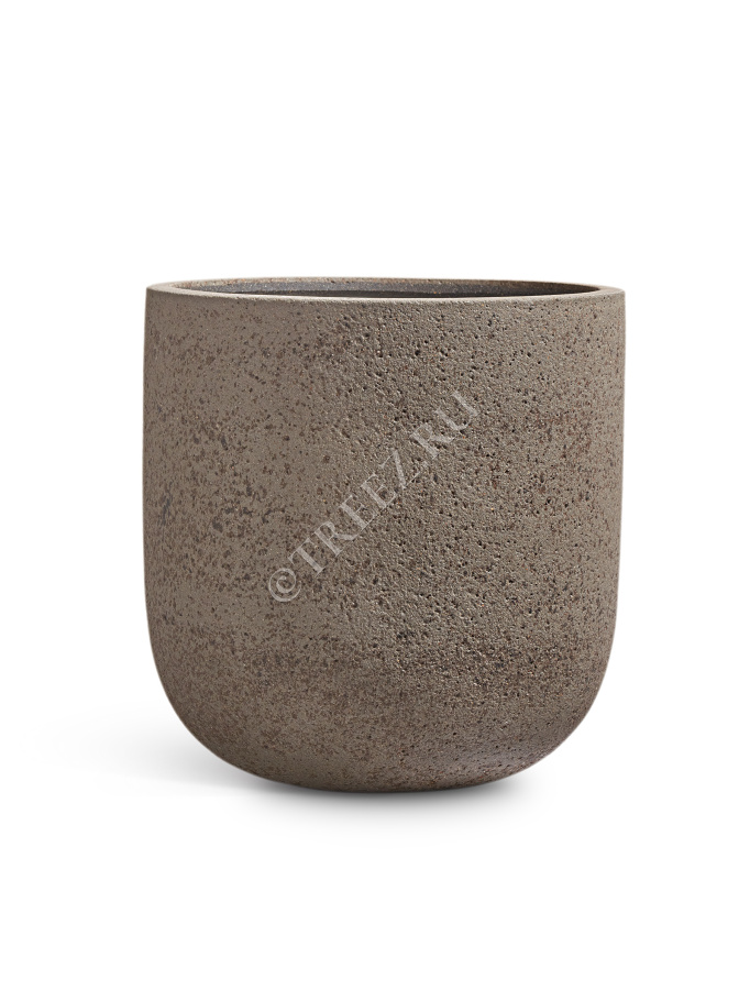 Кашпо TREEZ ERGO - Hard Rock - Цилиндрическая Чаша - Песок серый беж фото
