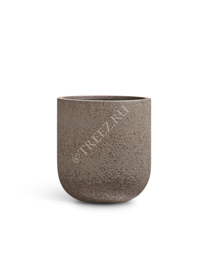 Кашпо TREEZ ERGO - Hard Rock - Цилиндрическая Чаша - Песок серый беж фото
