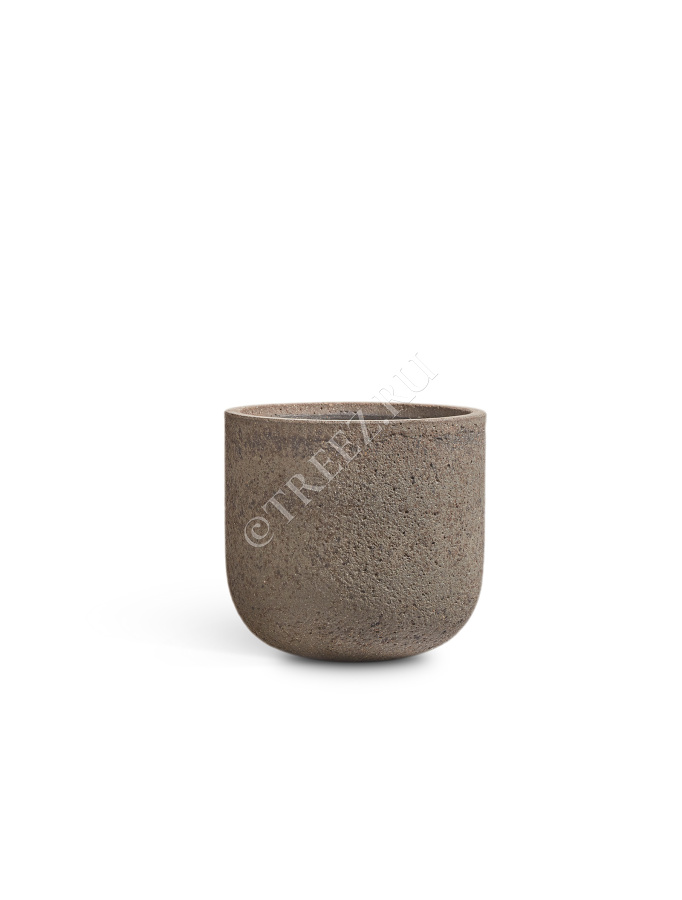 Кашпо TREEZ ERGO - Hard Rock - Цилиндрическая Чаша - Песок серый беж фото