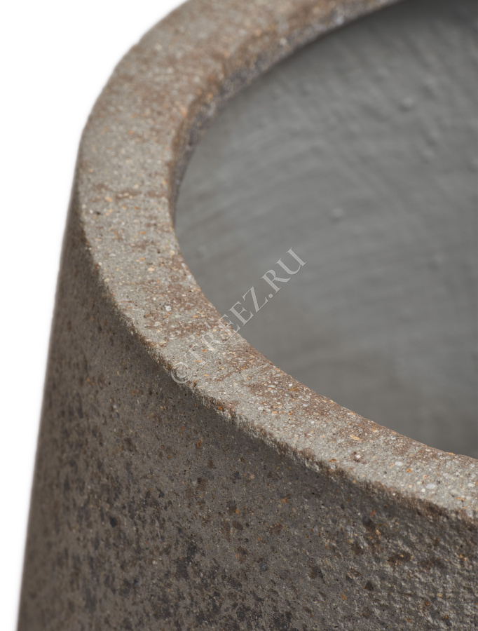 Кашпо TREEZ ERGO - Hard Rock - Высокая трапециевидная чаша - Песок серый беж фото