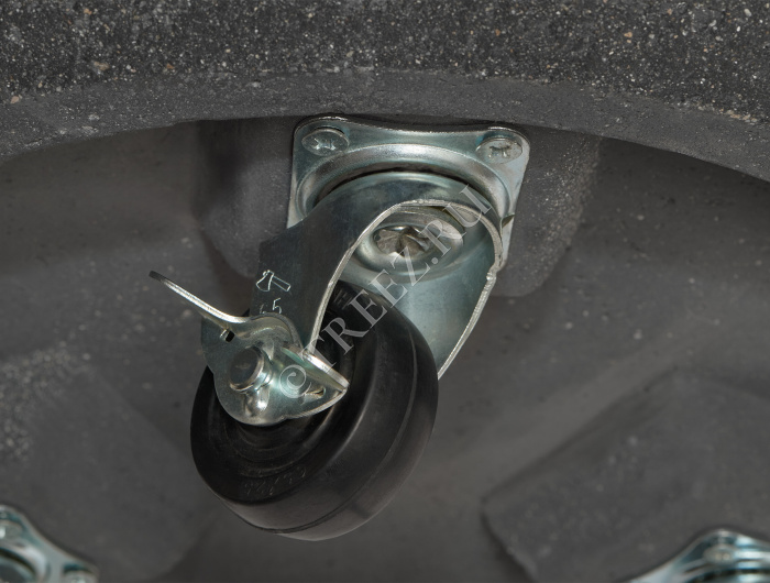 Кашпо TREEZ ERGO - Hard Rock - Цилиндрическая чаша на колёсиках - Чёрный песок фото