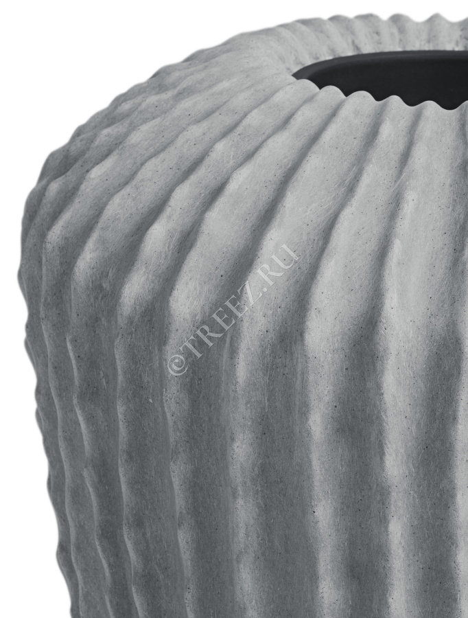 Кашпо TREEZ Effectory - Moho - Высокая Design-ваза - Дымчато-серый песок фото