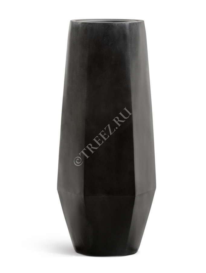 Кашпо TREEZ Effectory - Crystal - Высокий многогранник - Антрацит фото