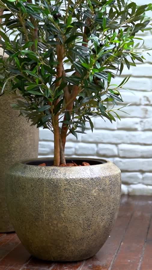 Кашпо TREEZ Effectory - Volcano - Чаша Design - Серо-коричневый туф фото